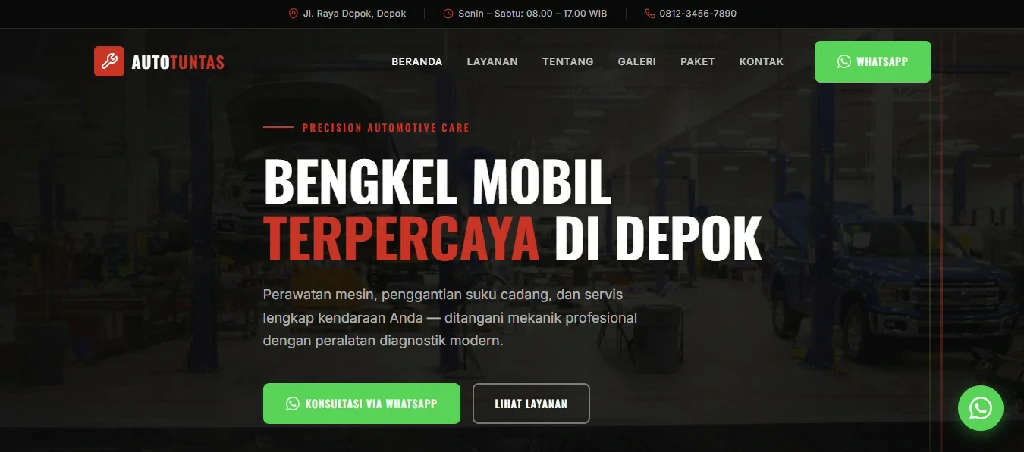 Website Bengkel